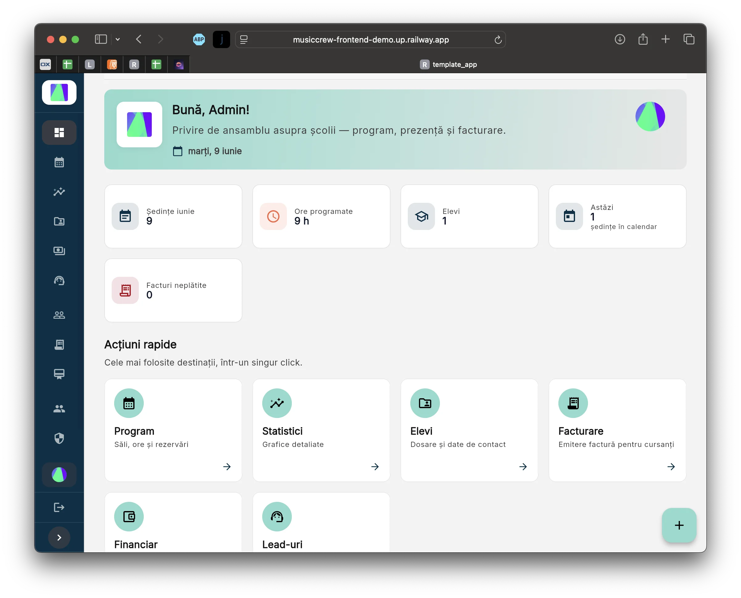 Role-based CursFlow dashboard